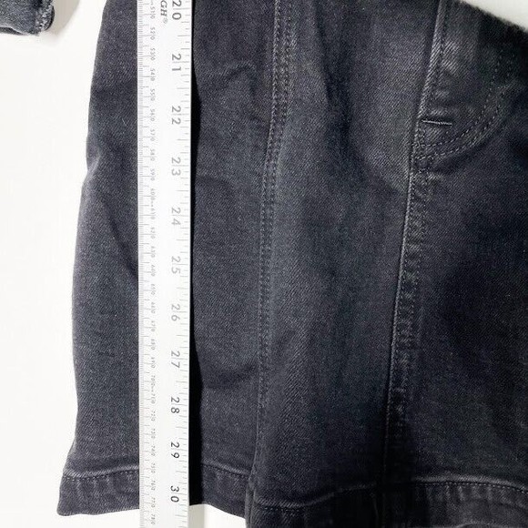 GRLFRND Womens Black Margo Denim Dress Button Distressed Stretch Dress Sz Small - Picture 6 of 11